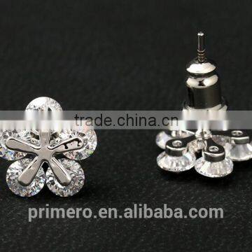 New Top Design Cubic Zircon Glittering Snowflake Stud Earrings photo-5