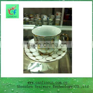 hot sales nice picture ceramic tea mug and saucer