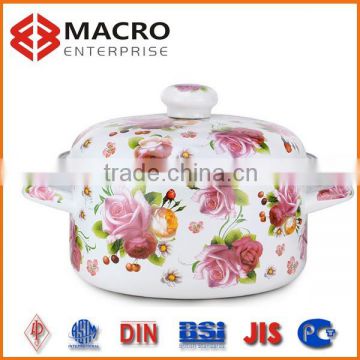 colourful flower enameled pan/enamel sauce pan