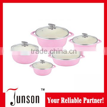 10pcs aluminium stock pot and casserole cookware set with inner ceramic coating