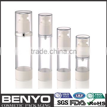 Promotional Attractive Airless lotion pump bottle 50ml cylinder round plastic bottle with cap