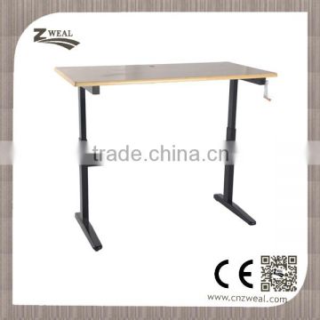 Steel crank height adjustable reading table