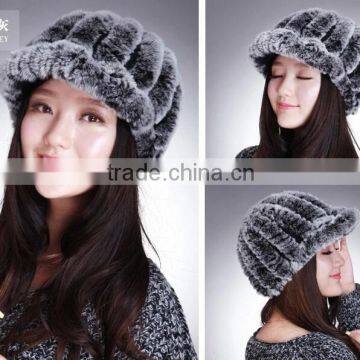 Factory direct supply 100% real rex rabbit fur hat