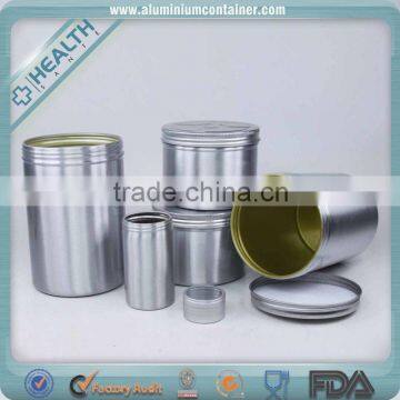 Luxurious aluminum canisters with screw on lids