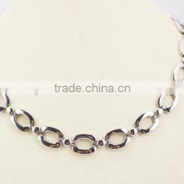 316L Stainless Steel Link Chain Bracelet and Necklace Jewelry Set photo-5
