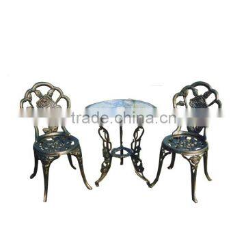 High quality cast aluminum outdoor furniture/cast aluminum bistro set