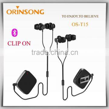 OS-T15 Clip On Stereo Wireless Bluetooth Earphone With super bass