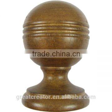 Carved Wood Finials Basic Bed Finials In Antique Warm Wood Finish