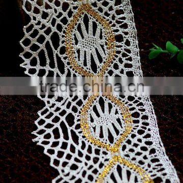 Nylon lace/polyest lace/water soluble lace/embroidery lace/golden thread/kurta neck embroidery designs