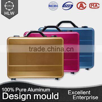 HLW cheap aluminum carryon briefcase custom jewelry color box