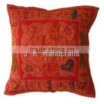 Handmade Applique Work Tribal Cushion Cover