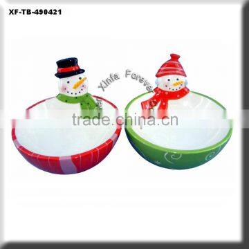 christmas unpainted bisques snowman bowl