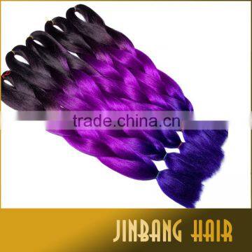 Purple Ombre Braiding Hair Two Tone High Temperature Fiber Braiding Hair 100g/pcs Synthetic Braiding Hair Extensions photo-3