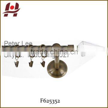 F625352 metal iron aluminium stainless steel brass telescopic aluminum adjustable crystal curtain end