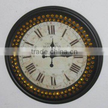 100729EA-Acrylic Diamond Metal Wall Clock