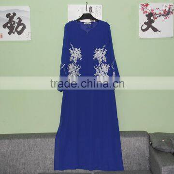 Top fashion long lined sleeves new model dubai abaya 2016