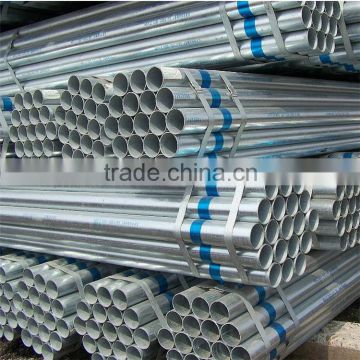 hot dip zinc galvanized Carbon construct erw steel pipe/tube in stock