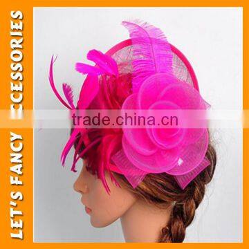 PGHD0329 Feather Hair Clip Mini Top Hat Hair Accessories Bridal Flower Hair Clip photo-2