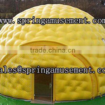 Best price Yellow PVC 0.55mm tent type inflatable double layer dome tent for party SP-T3026