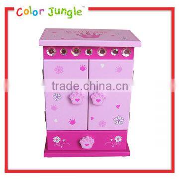 Children bedroom furniture wood desktop storage cabinet princess storage box