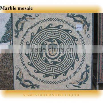 Mixed color flower pattern mosaic border