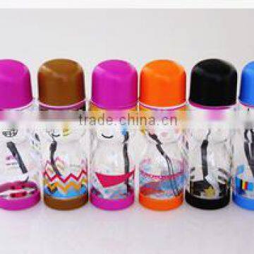Six Color Cartoon Design Plastic Drinking Bottle With Cute Caps photo-2