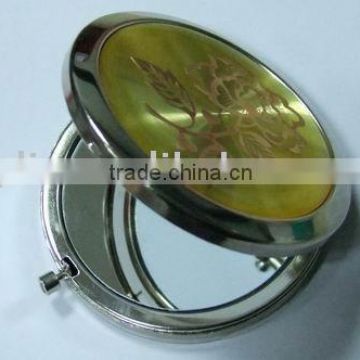 two sides round metal pocket mirror