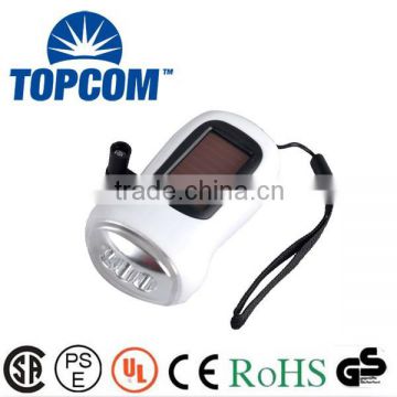 Solar hand crank torch 3 LED Dynamo Lamp