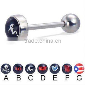 Logo tongue barbell