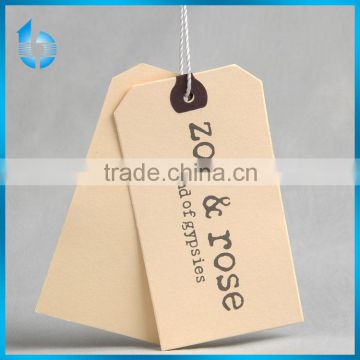 iridescent paper hang tag with logo silk printing for t-shirt