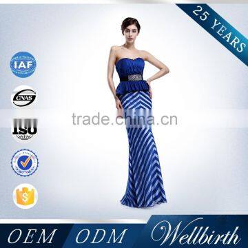 Organza sleeveless real sample bridesmaid dress two color white and blue