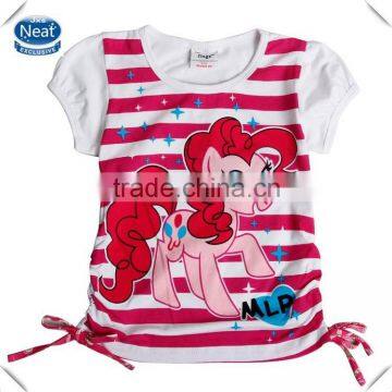 (G6132) 2-6Y flags lovely kids t shirts my little pony printed tops baby clothes summer girls t shirts cartoon character t shirt