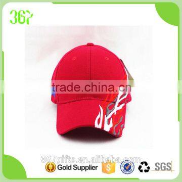 Top Quality Travel Red Cotton Sports Baseball Cap with Embroidered Fire Logo