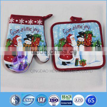 Christmas wholesale Santa Claus snowman felt pot holder and oven glove