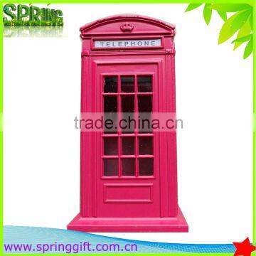 Metal crafts British streets of London phone booth Red Telephone box piggy bank