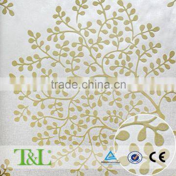 Leaf pattern eco-solvent white embossed wallpaper