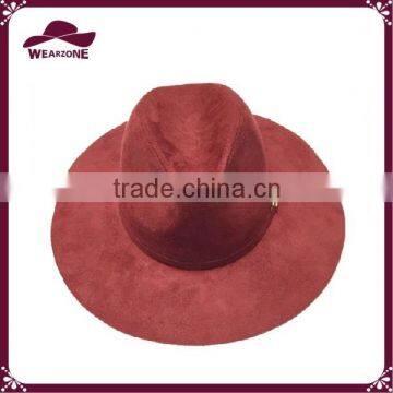 2016 Hot Selling Faux Suede Panama Hat With Chain Trim photo-3