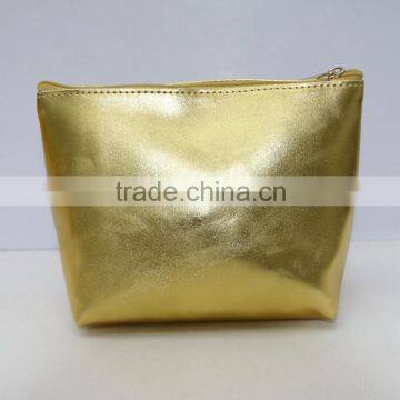 Practitional promotion new designer cosmetic bag custom made beauty fashion gold cosmetic bags gold