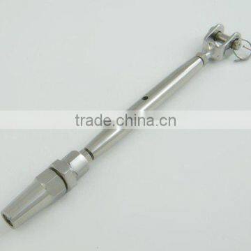 Swageless stainless steel turnbuckle with jaw
