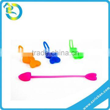 New heart shape eco-friendly soft silicone promotional bag closure clips