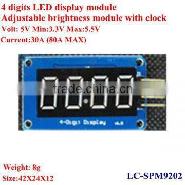 4 digital LED display module ,Adjustable brightness module with clock