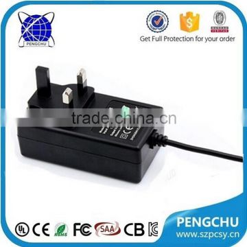 7.2w wall charger 18V 400mA ac dc adapter with CE, ROHS, FCC