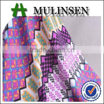 Mulinsen textile brushed printed abstract design knit fabric price