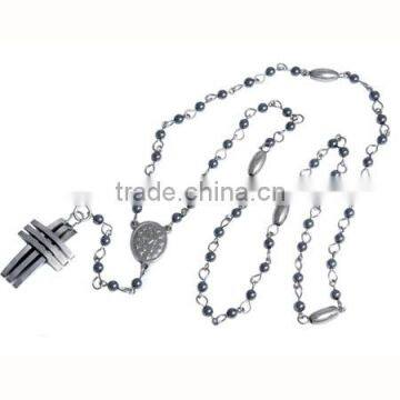 Traditional religious stainless steel bead ruby bead necklace designs bead chain necklaces designs (LN3306)