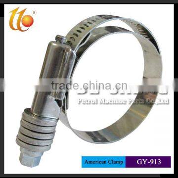 Factory supplier stainless steel /galvanized iron heavy duty American type hose/pipe clamp