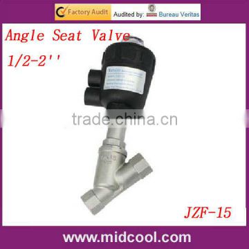 JZF-15 1/2'' Ports Pneumatic Angle Seat Piston Valve two-way