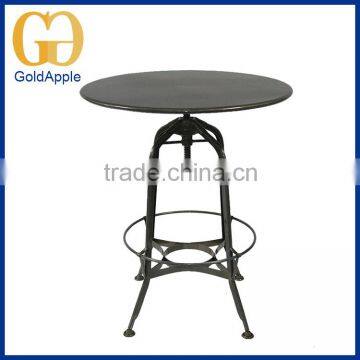 2016 Commercial Outdoor Indoor Metal Bar Coffee Table Adjustable Height Dining Table