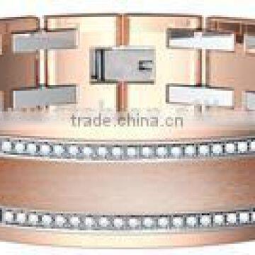Fashion Men Gold Titanium Bracelets Wholesale Textured Stainless Steel Bracelets & Bangle photo-3