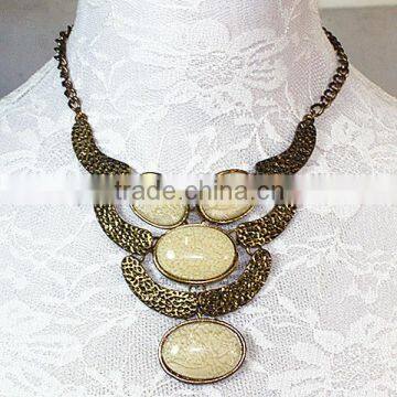 Alloy gemstone women statement necklace jewelry