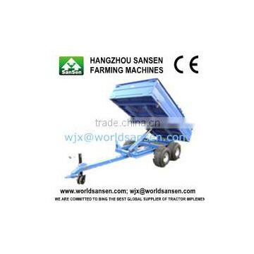 4 wheel garden tractor High Quality European Hydraulic Dump Trailer For Sale, double, 4-wheel 2 axle tipper trailer